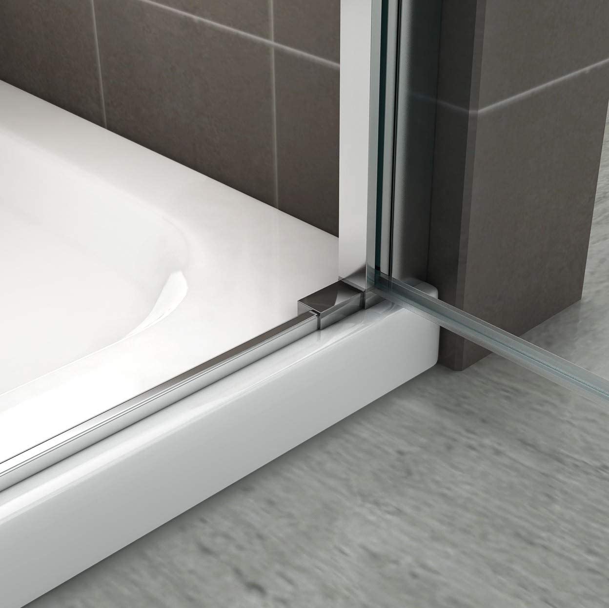 Eckeinstieg Matilde mit Falttüren aus teilsatiniertem ESG Sicherheitsglas