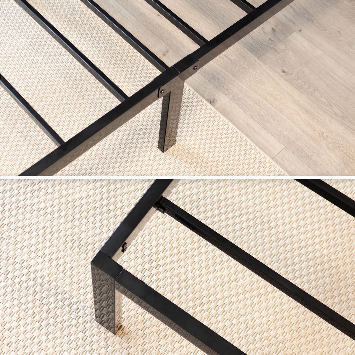 Gästebett Metallbett Einzelbettgestell Sappho Black mit Stauraum 90x200cm