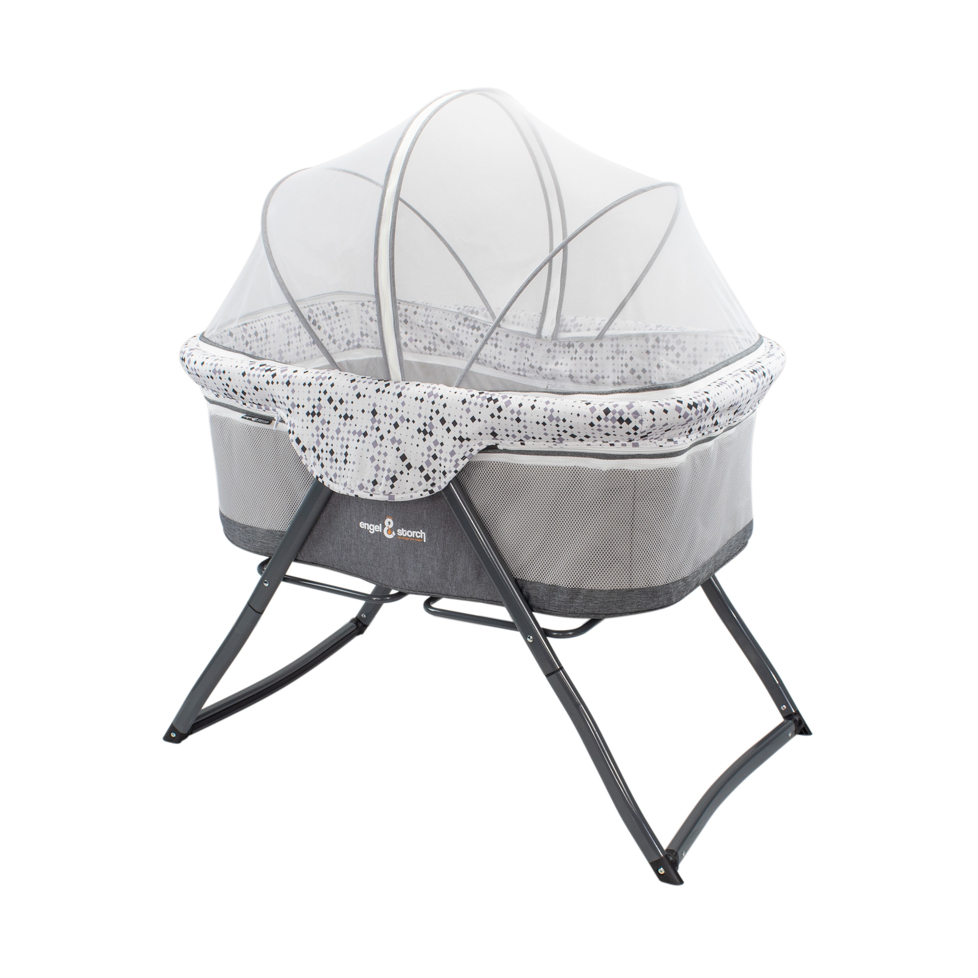 Reisebett BEBITO inkl. Moskitohaube und Tragetasche Dunkelgrau