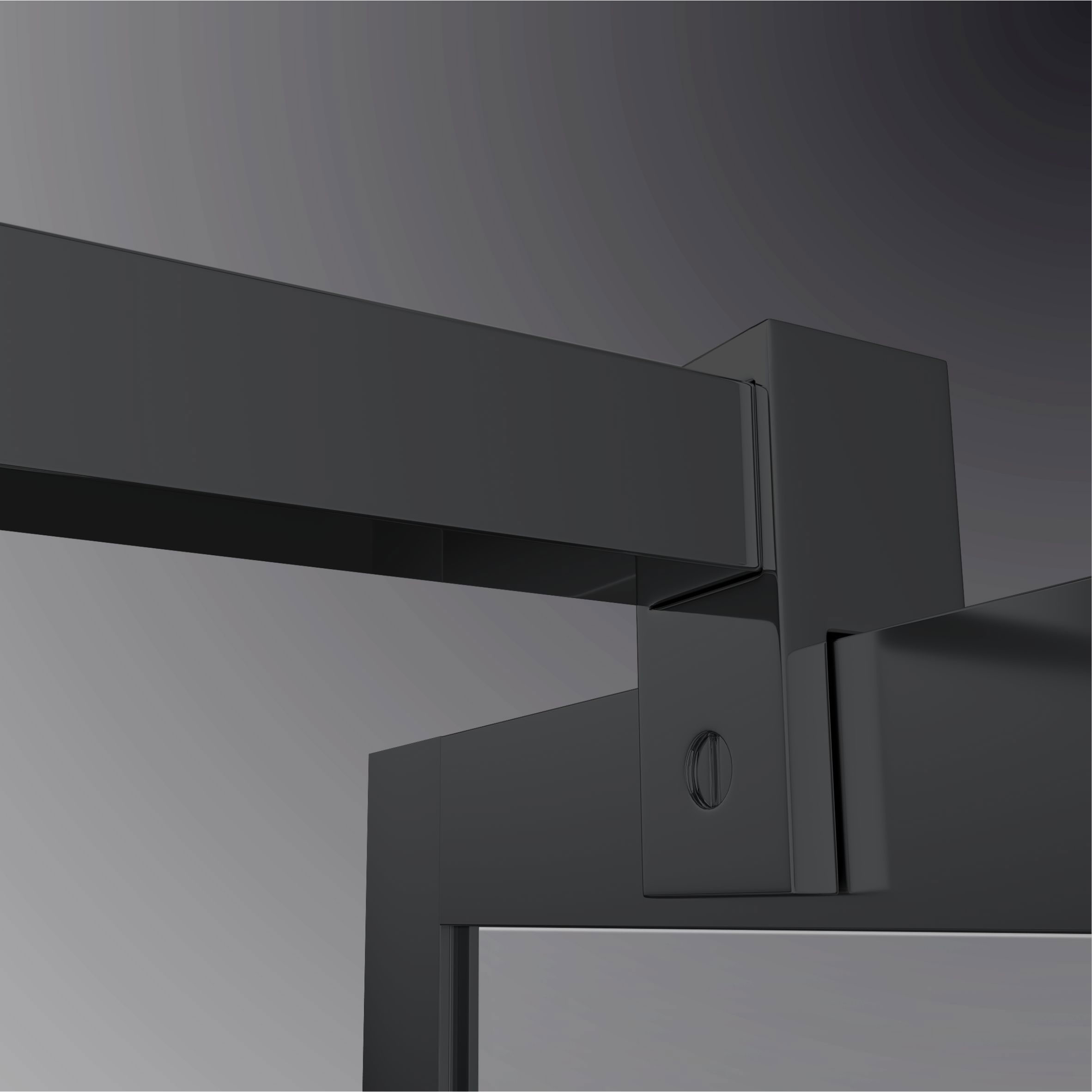 Walk In Dusche Gianna-R BLACK aus 8 mm starkem durchsichtigem ESG Sicherheitsglas