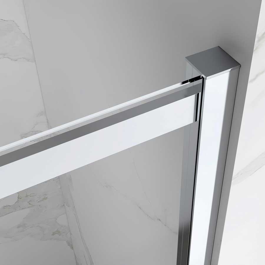 Duschtür Nischentür Kaylee DD mit Schiebetür aus 6mm ESG Klarglas 200x 195 cm-195 cm