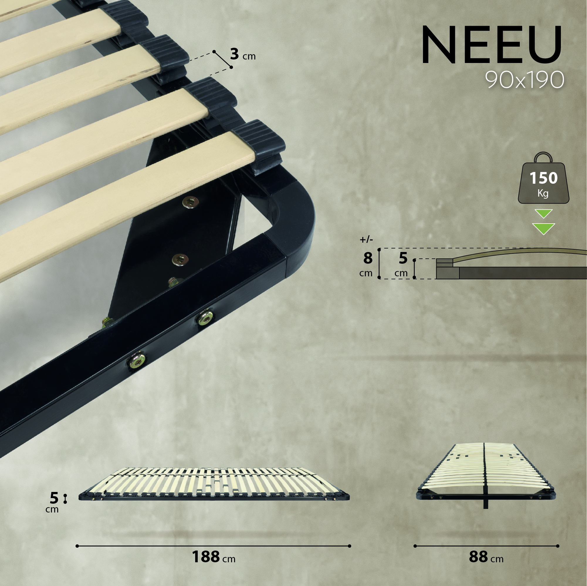 Lattenrost 90x200 NEU
