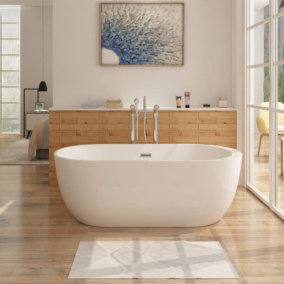 Weiße Badewanne aus Sanitäracryl Frisange - Zwei Größen