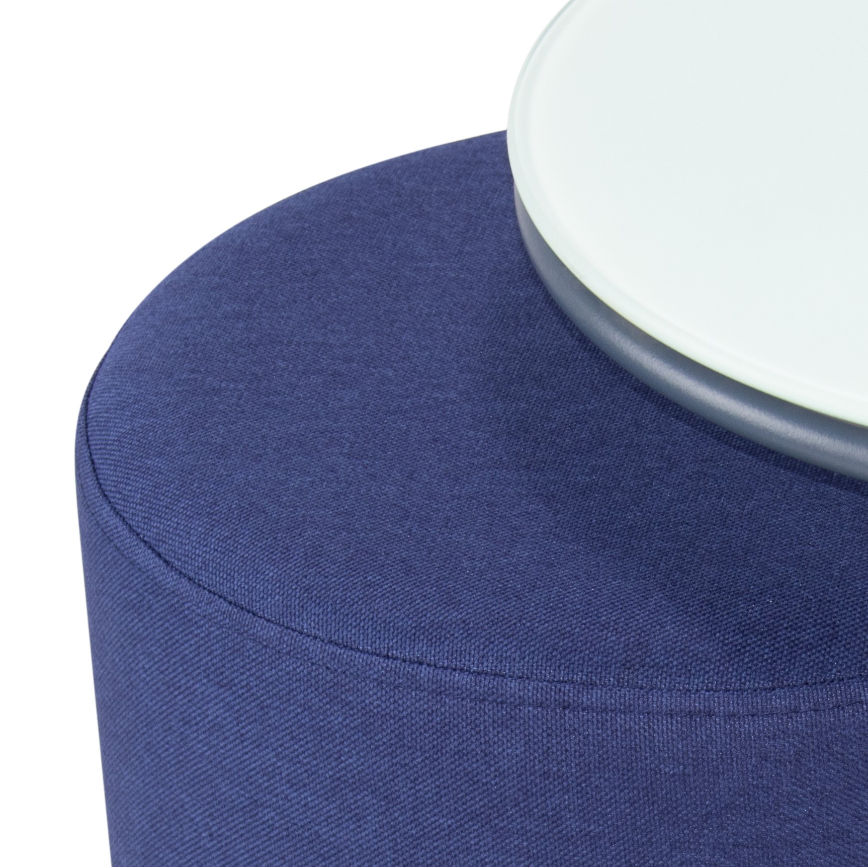 Beistelltisch mit Hocker JASPER runder Couchtisch 40x40 cm Grau-Navy N4