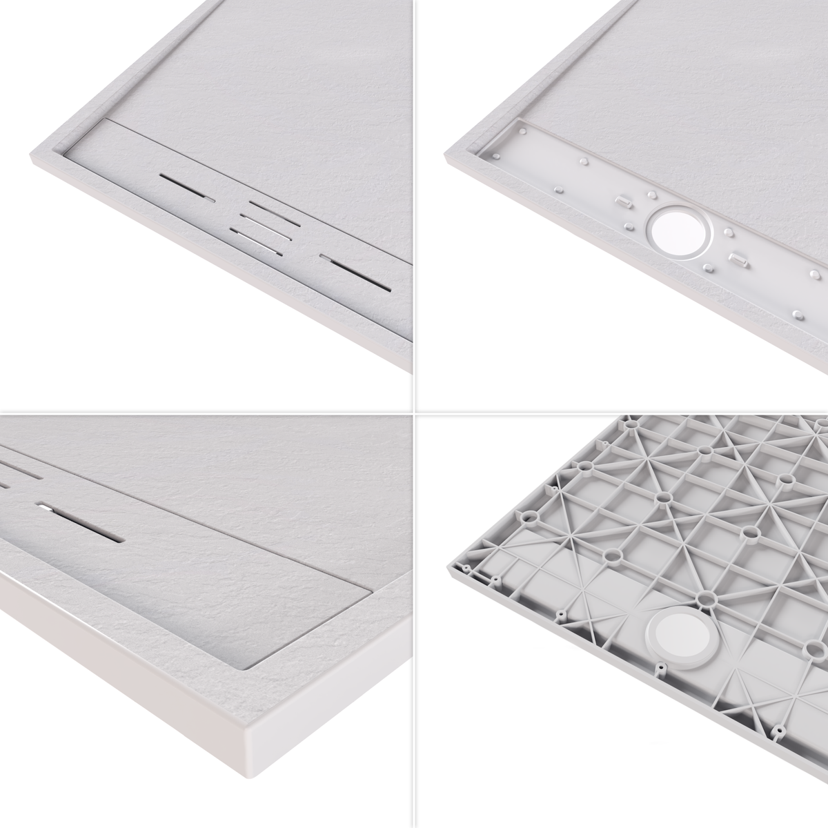 SMC Duschwanne Hiemal in Schieferoptik inkl. Ablaufgarnitur Weiß SMC Duschwanne Hiemal in Schieferoptik inkl. Ablaufgarnitur Weiß 90x100 cm