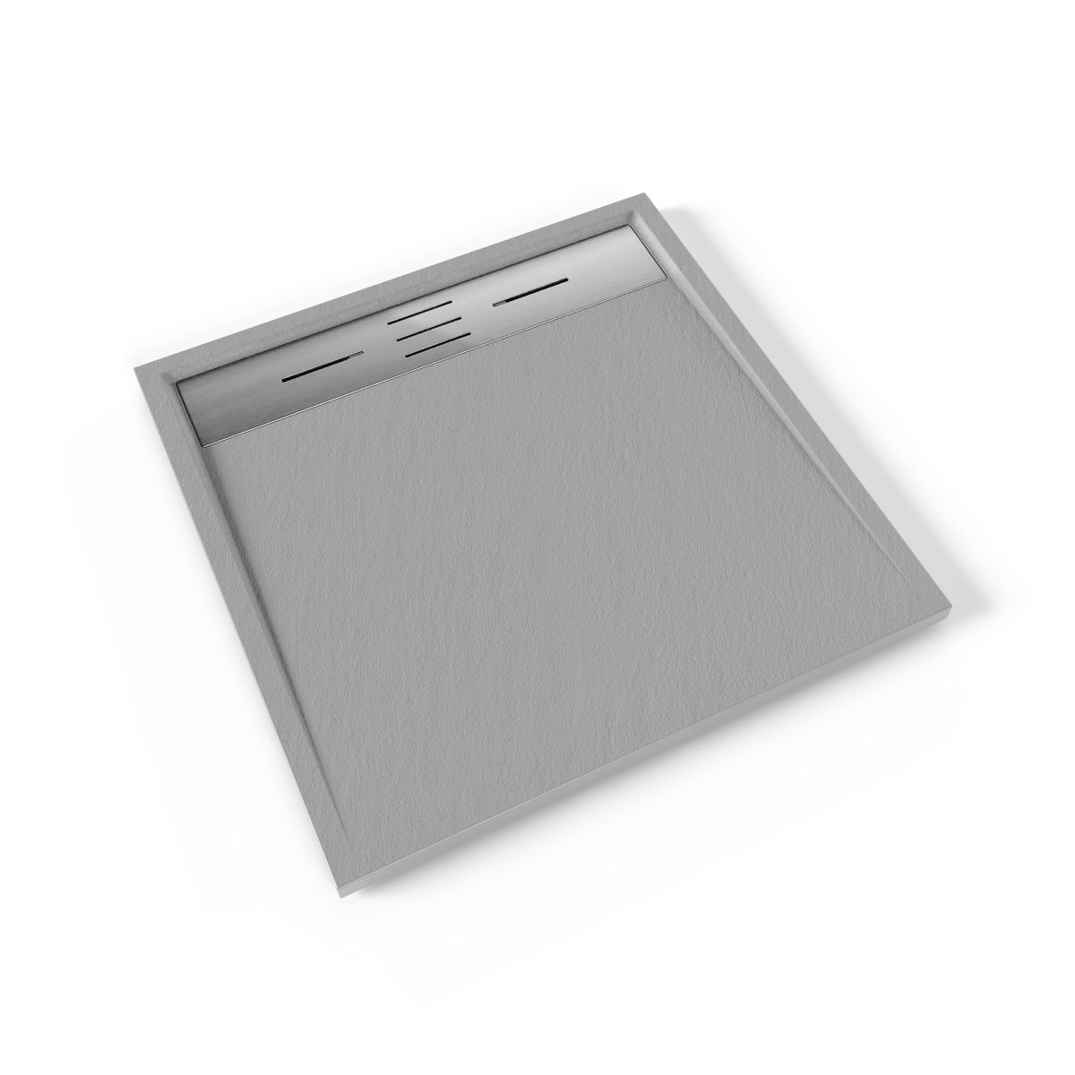 SMC Duschwanne Hiemal in Schieferoptik inkl. Ablaufgarnitur Grau mit Edelstahldeckel 100x100 cm SMC Duschwanne Hiemal in Schieferoptik inkl. Ablaufgarnitur Grau mit Edelstahldeckel 90x90 cm