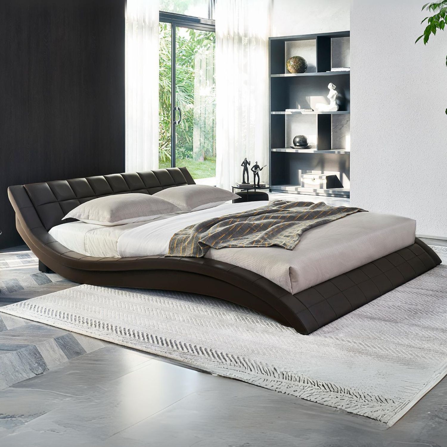 Polsterbett Raul in Braun 200x200 cm