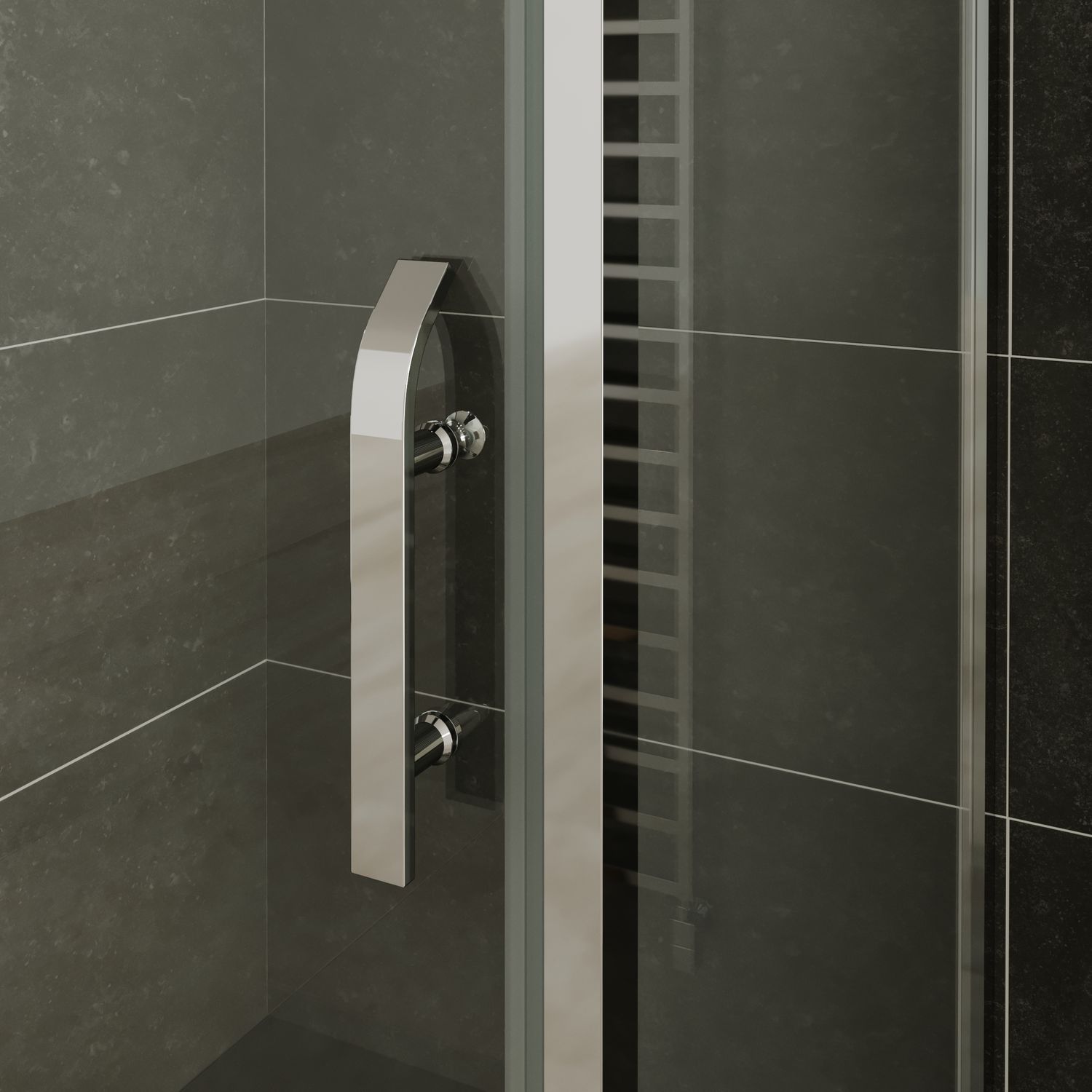 Fronteinstieg Nicole mit Klapptür aus 8 mm ESG Sicherheitsglas