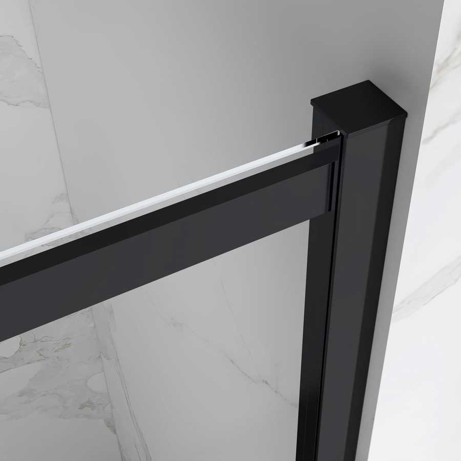 Eckeinstieg Kaylee BLACK mit Schiebetüren aus ESG Sicherheitsglas 195cm-90x90 cm