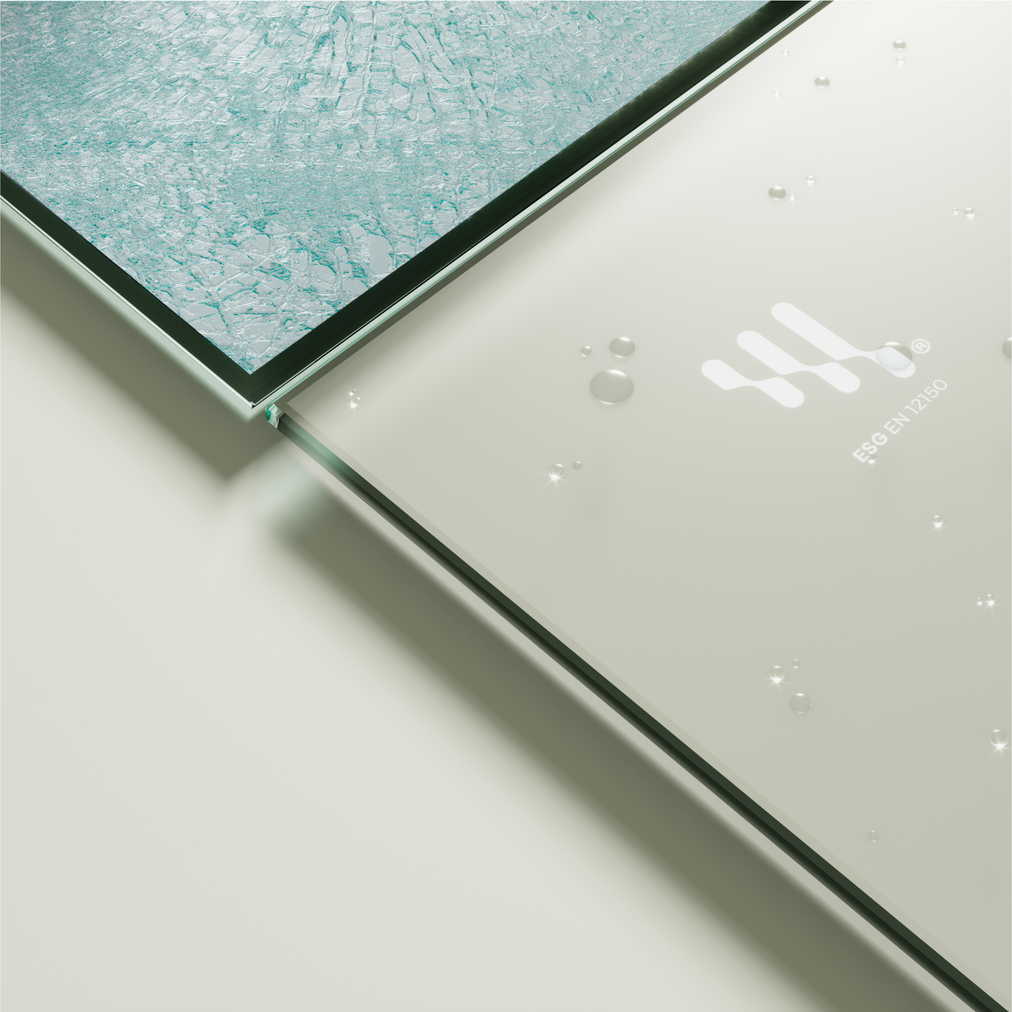 Eckeinstieg Danielle mit Schiebetüren aus satiniertem ESG Sicherheitsglas