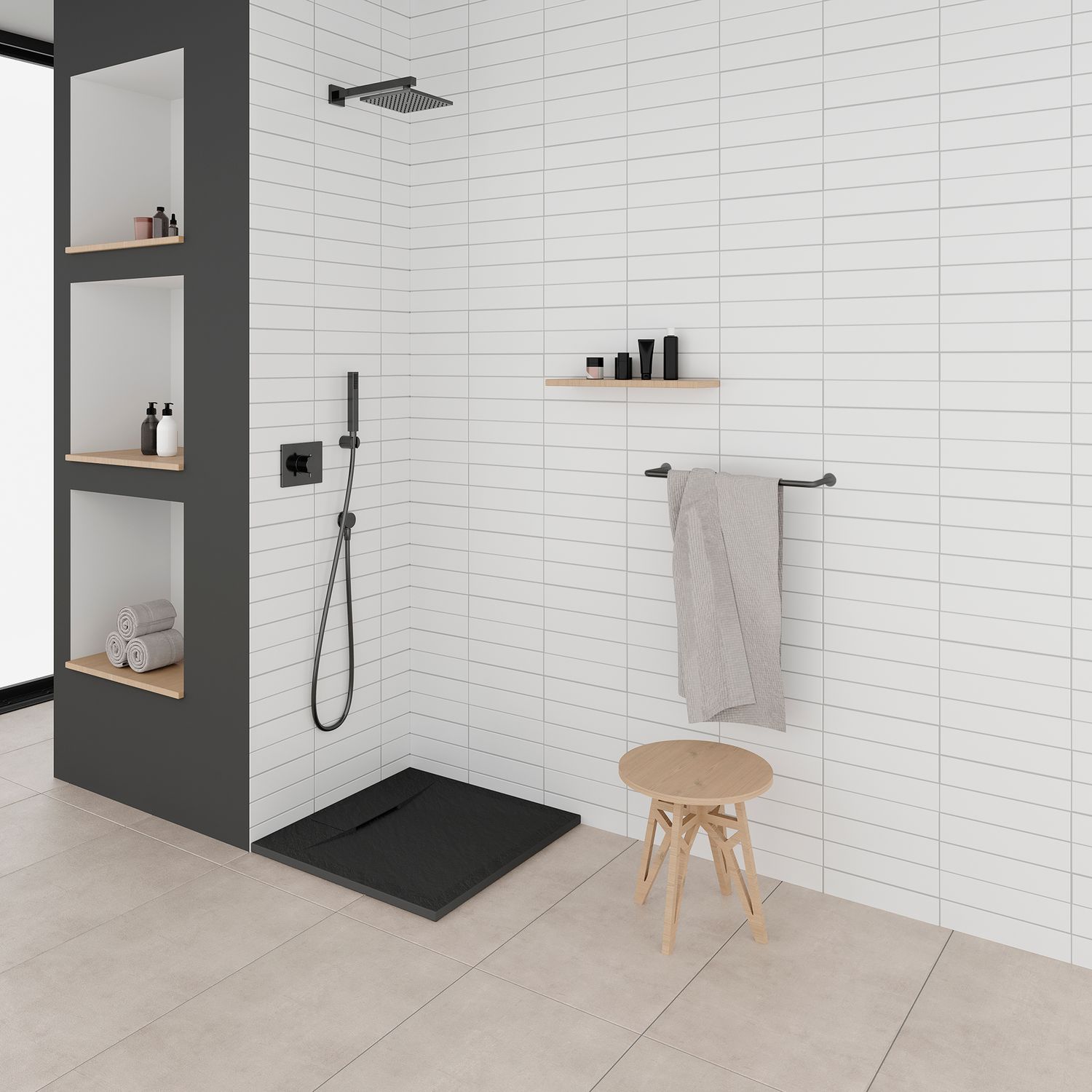 SMC Duschwanne Polar 80x80 cm, Duschtasse in Steinoptik inkl. Ablaufgarnitur - Schwarz SMC Duschwanne Polar 90x90 cm, Duschtasse in Steinoptik inkl. Ablaufgarnitur - Schwarz