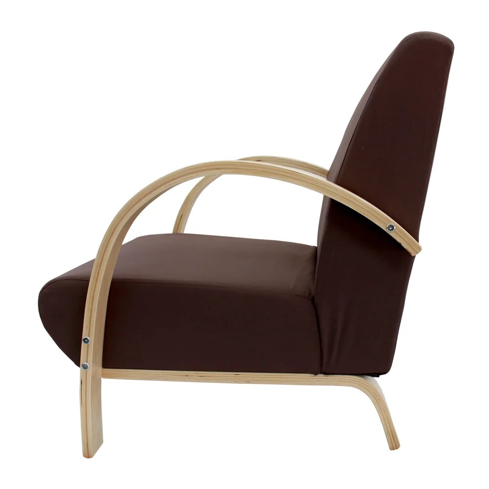 Polstersessel Lounge Sessel mit hochwertigem gepolsterten Stoffbezug - Dunkelbraun