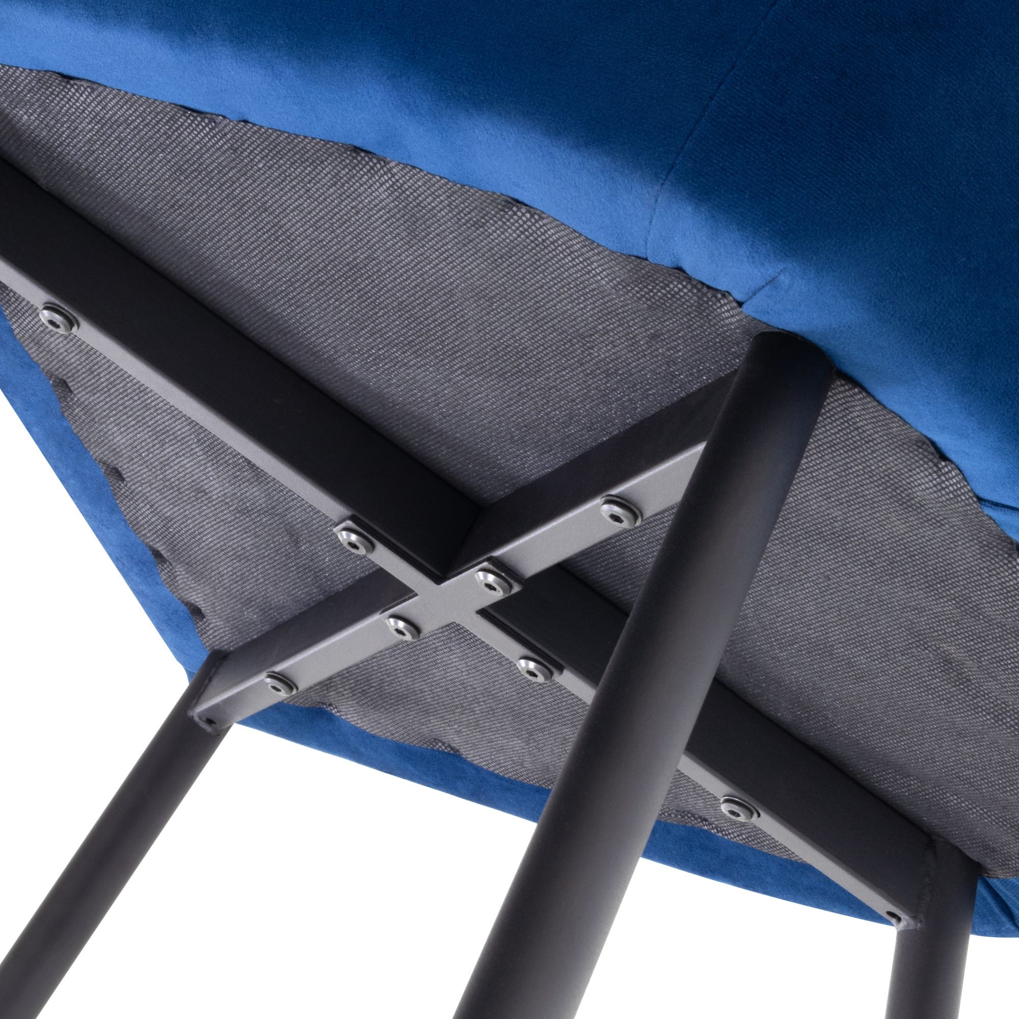 Esszimmerstuhl Wohnzimmerstuhl Dahlia Blau aus Kunstleder