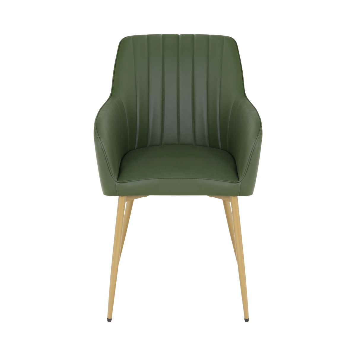 Esszimmerstuhl Wohnzimmerstuhl Dahlia Grün Gold aus Kunstleder 8 Stühle
