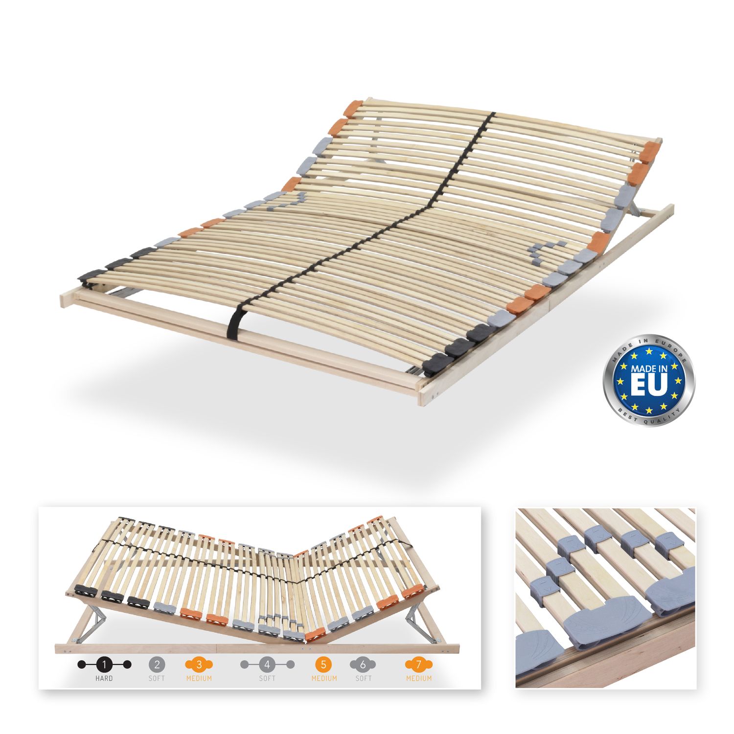 7-Zonen Tellerlattenrost TFlex30 - Starr 100x200 cm 7-Zonen Tellerlattenrost TFlex30 - Starr 140x200 cm