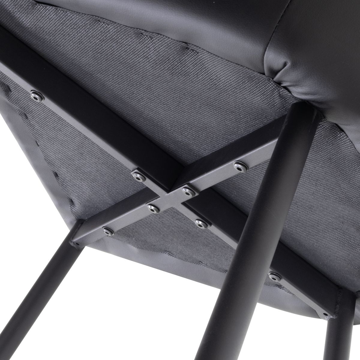 Esszimmerstuhl Wohnzimmerstuhl Dahlia Schwarz Gold aus Kunstleder