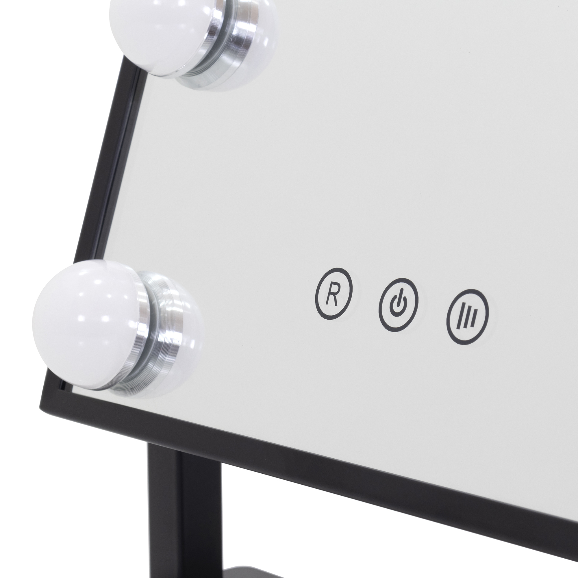 Schminkspiegel Bulb TINY mit 9 dimmbaren LED-Lampen Schwarz