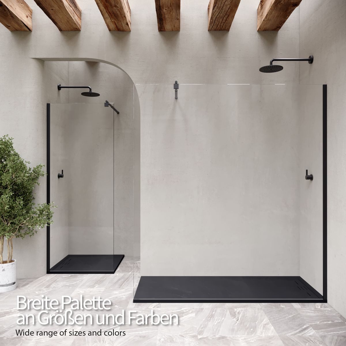 SMC Duschwanne Hiemal in Schieferoptik inkl. Ablaufgarnitur Schwarz SMC Duschwanne Hiemal in Schieferoptik inkl. Ablaufgarnitur Schwarz 90x90 cm