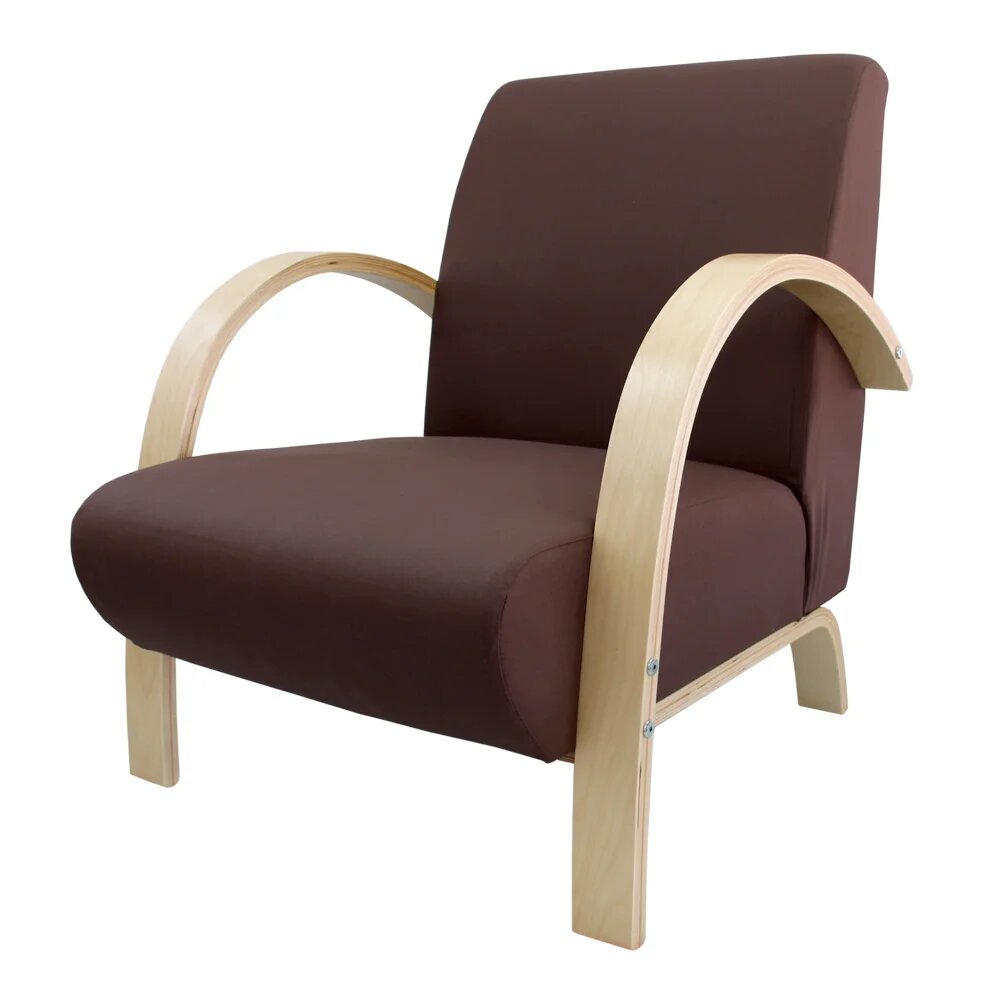 Polstersessel Lounge Sessel mit hochwertigem gepolsterten Stoffbezug - Dunkelbraun Polstersessel Lounge Sessel mit hochwertigem gepolsterten Stoffbezug - Dunkelbraun
