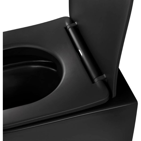 Toilette Hänge WC Spülrandlos inkl. WC Sitz mit Absenkautomatik SOFTCLOSE + abnehmbar Franco Schwarz MATT Toilette Hänge WC Spülrandlos inkl. WC Sitz mit Absenkautomatik SOFTCLOSE + abnehmbar Franco Schwarz MATT