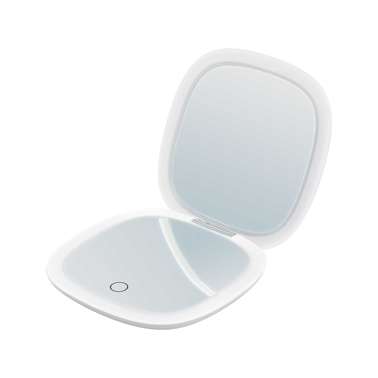 Tragbarer Schminkspiegel MakeUp POCKET mit LED-Lichtstreifen Weiß Tragbarer Schminkspiegel MakeUp POCKET mit LED-Lichtstreifen Weiß