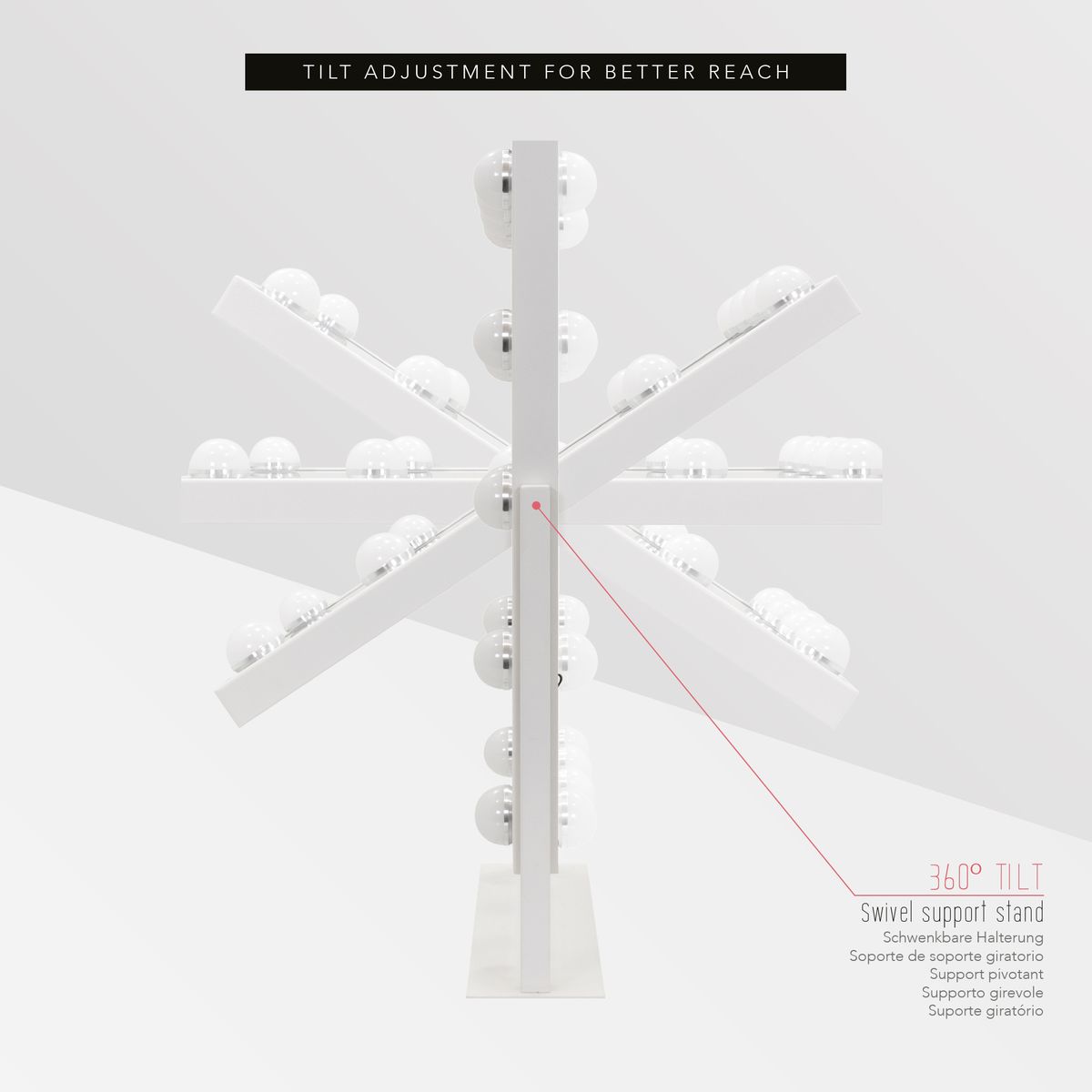 Schminkspiegel Bulb LITTLE mit 12 dimmbaren LED-Lampen Weiß Schminkspiegel Bulb LITTLE mit 12 dimmbaren LED-Lampen Weiß