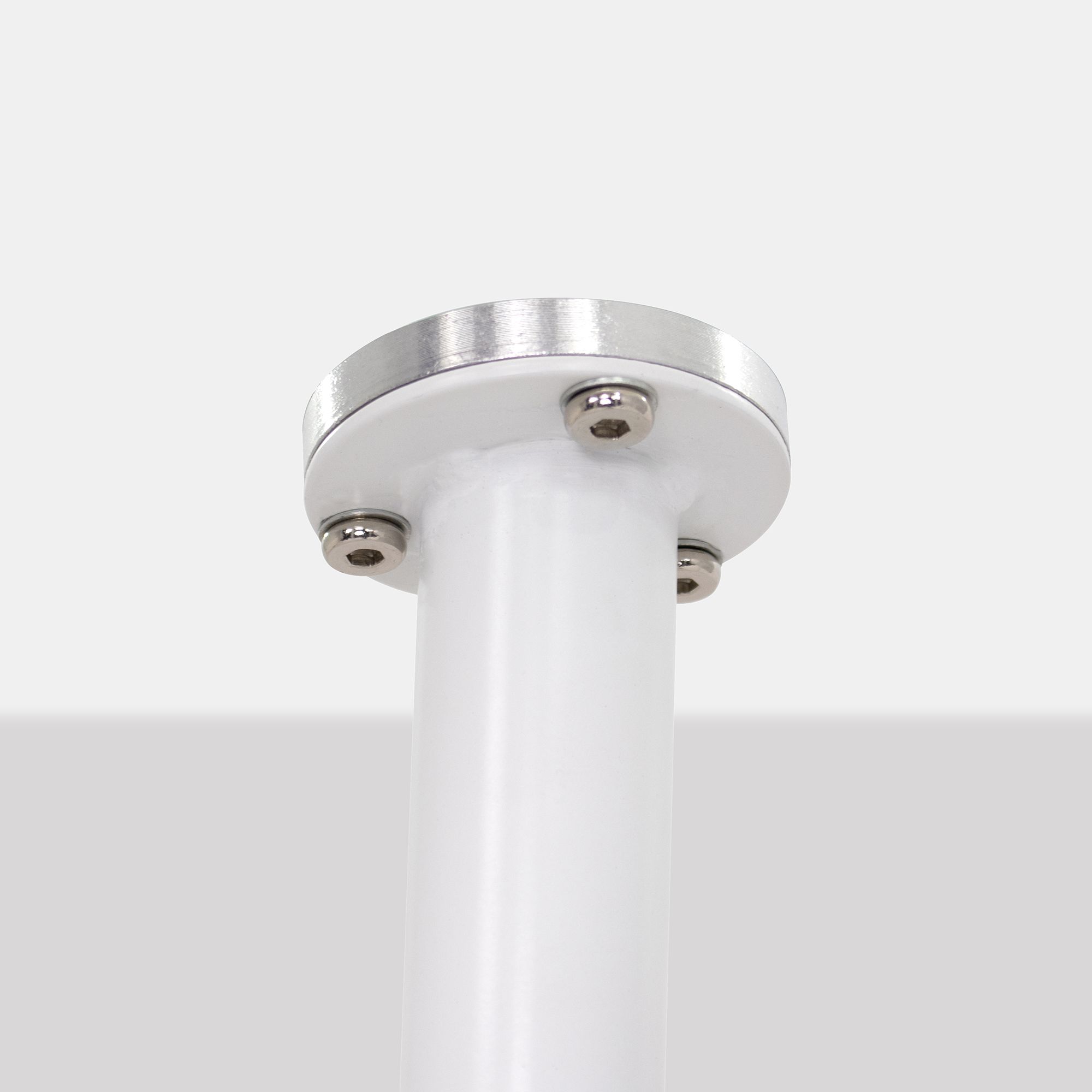 Esszimmer-Tisch BEALE | Tischplatte: Transparentes Glas | Beine: Weiß 160 cm