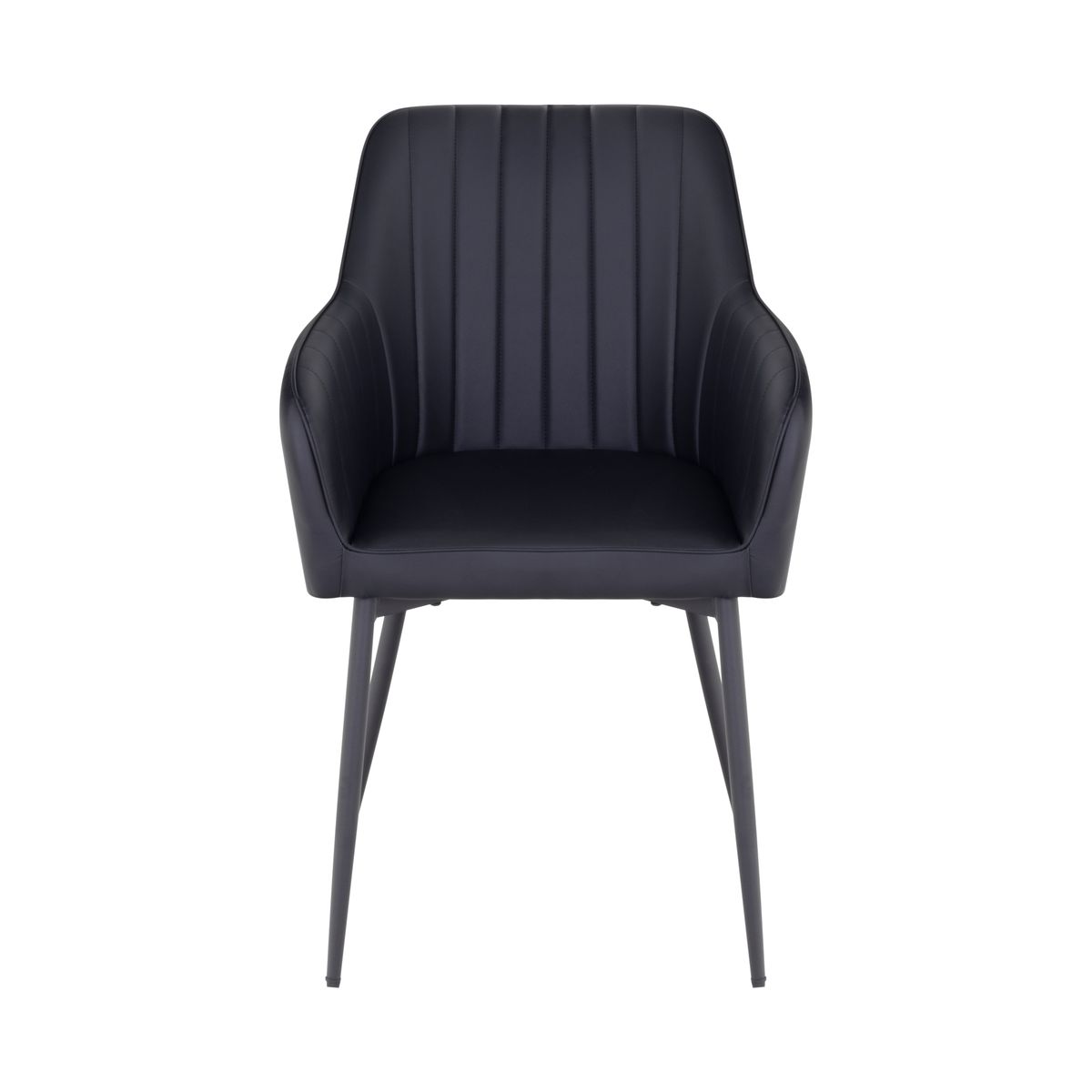 Esszimmerstuhl Wohnzimmerstuhl Dahlia Schwarz aus Kunstleder