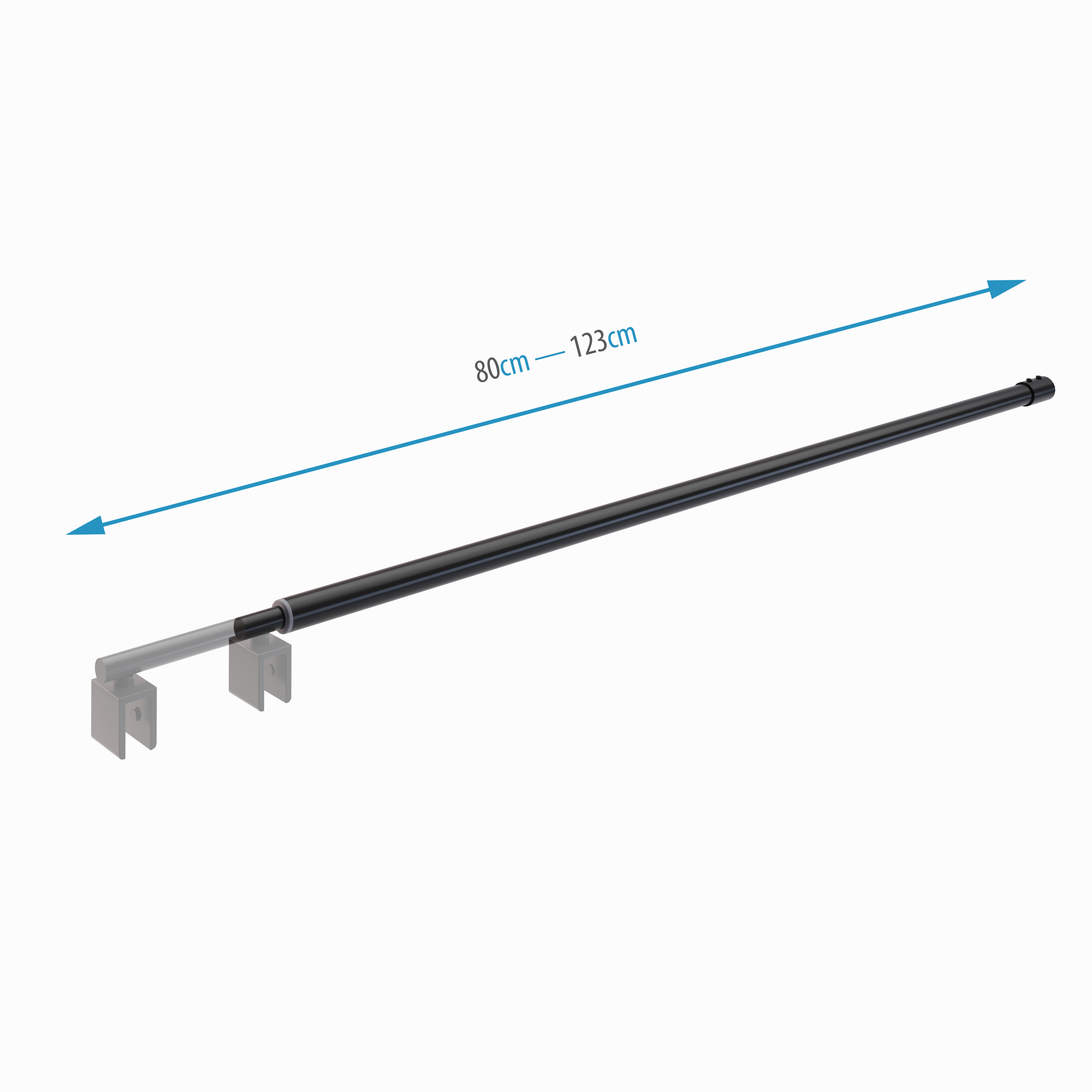 Haltestange für Walk In Duschwände mit Verstellbereich 80-123 cm