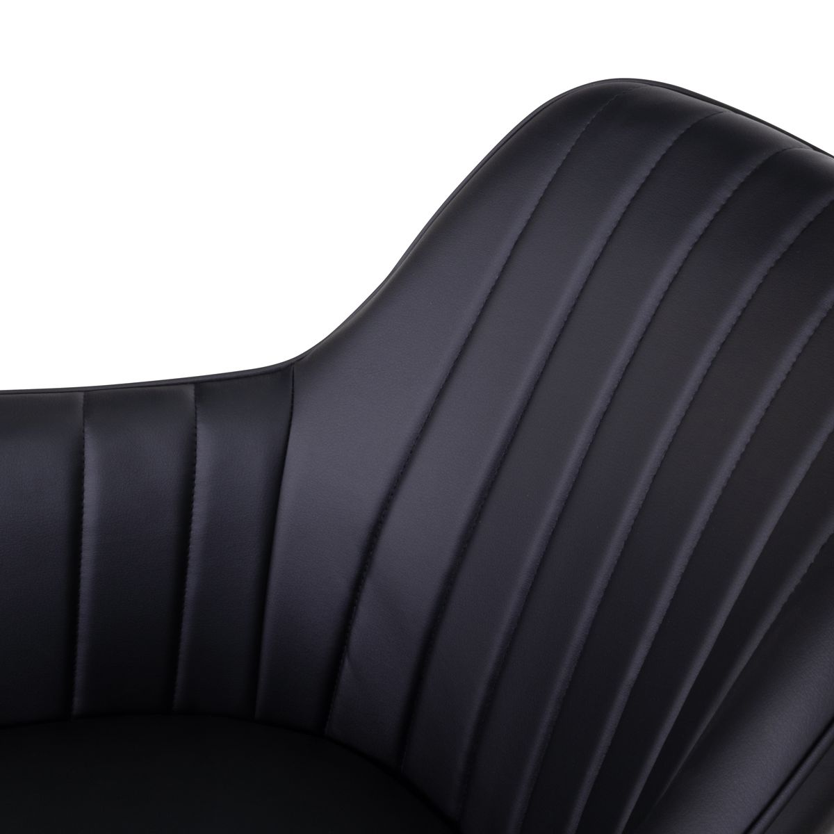 Esszimmerstuhl Wohnzimmerstuhl Dahlia Schwarz aus Kunstleder