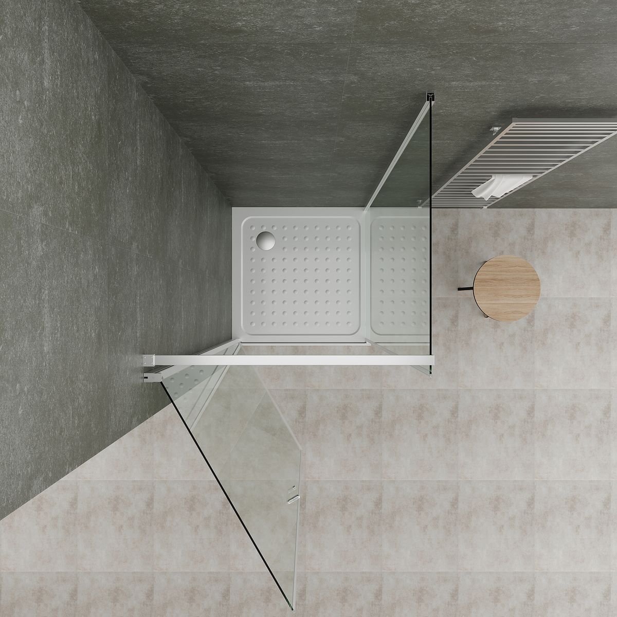 Fronteinstieg Hellen mit Klapptür aus ESG Sicherheitsglas