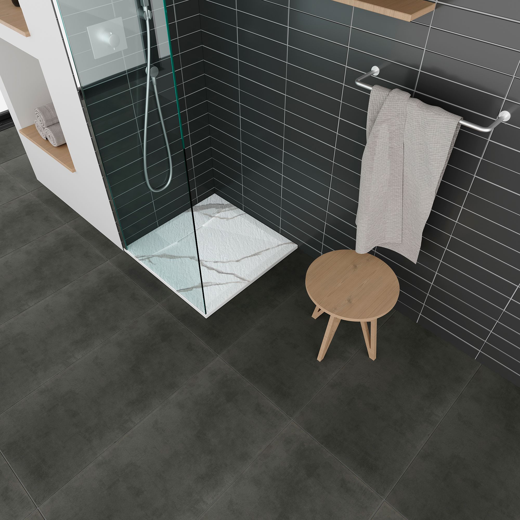 SMC Duschwanne Polar in Marmor-Optik inkl. Ablaufgarnitur - Weiß 80x80 cm SMC Duschwanne Polar in Marmor-Optik inkl. Ablaufgarnitur - Weiß 90x90 cm