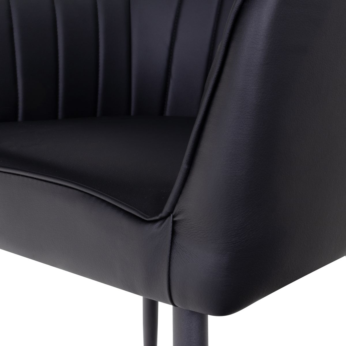 Esszimmerstuhl Wohnzimmerstuhl Dahlia Schwarz aus Kunstleder