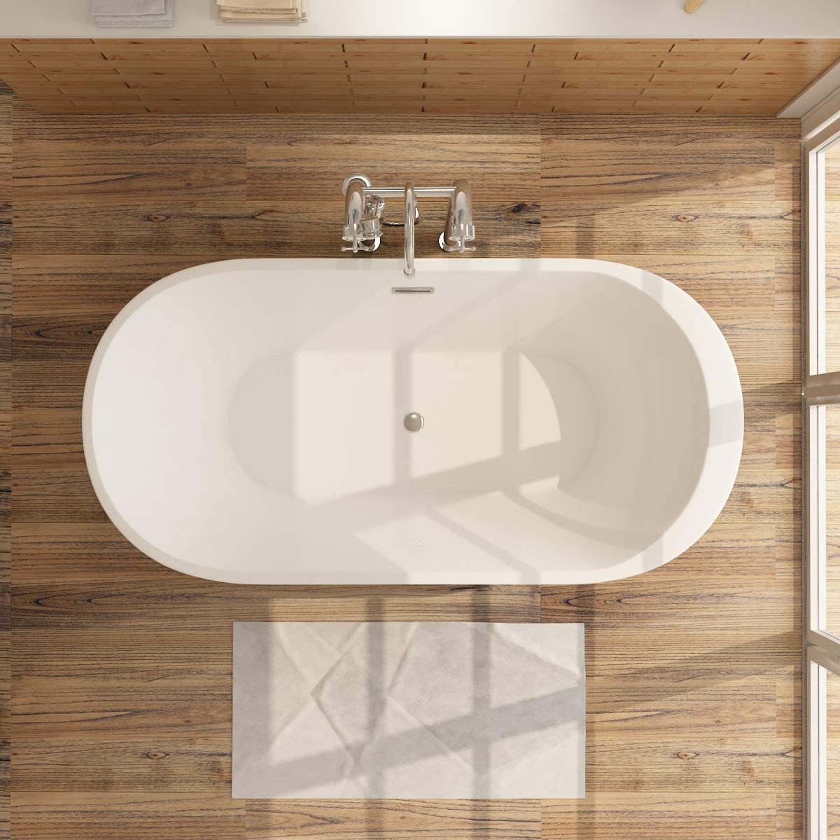 Weiße Badewanne aus Sanitäracryl Frisange - Zwei Größen