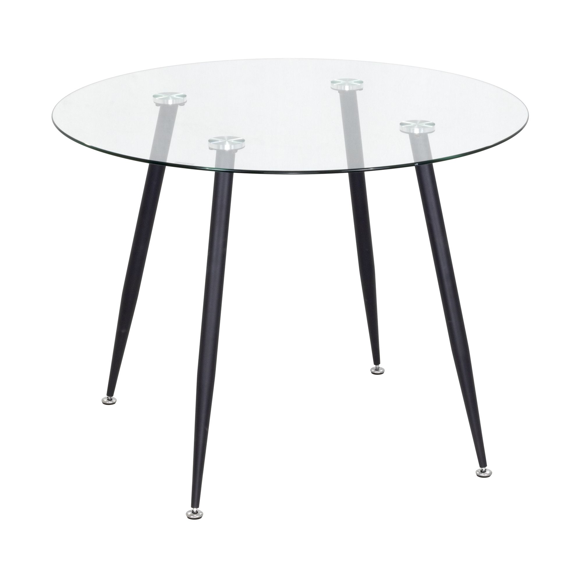 Esszimmer-Tisch CORIN | Tischplatte: Transparentes Glas | Beine: Schwarz Esszimmer-Tisch CORIN | Tischplatte: Glas in weißer Marmor Optik | Beine: Weiß 80 cm