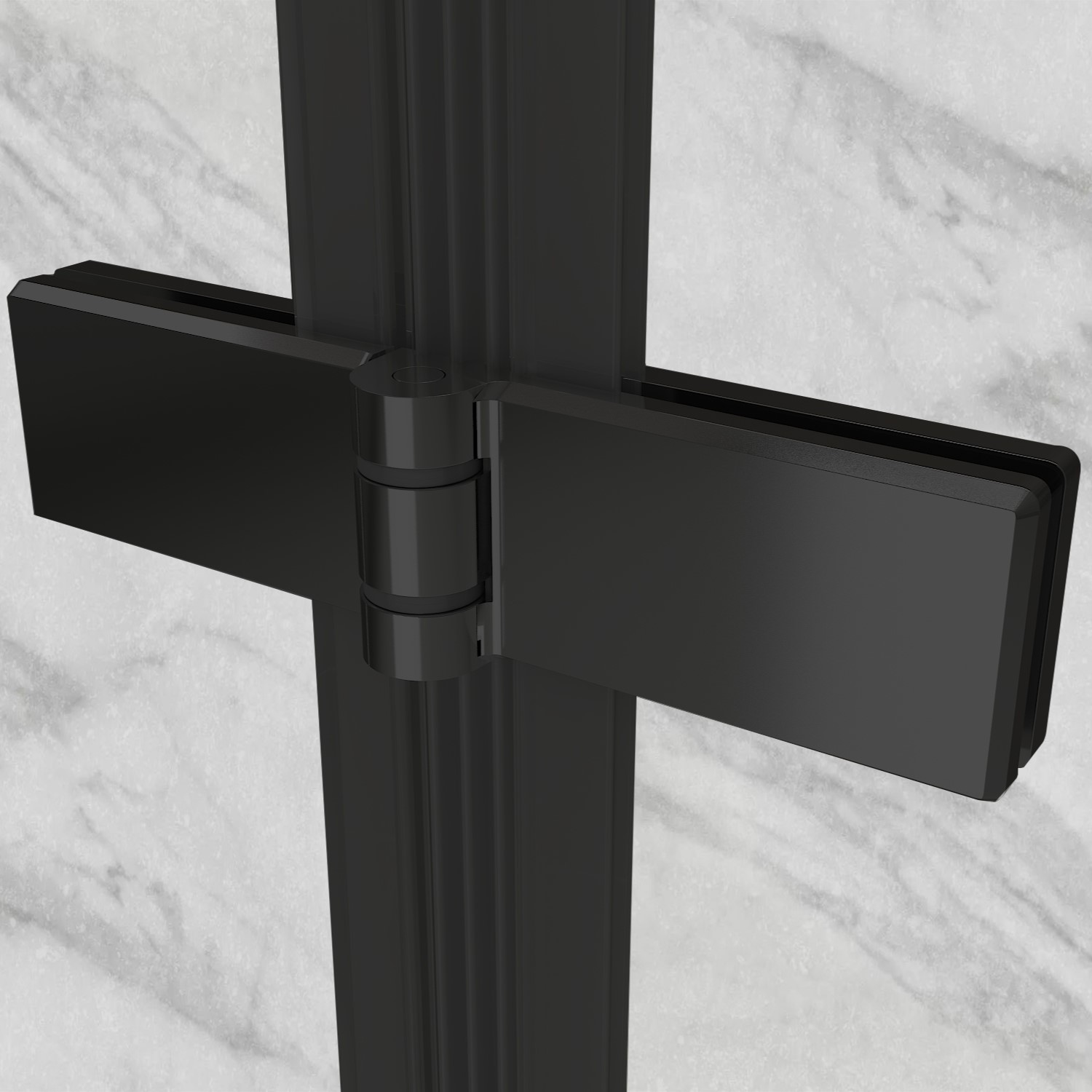 Eckeinstieg Matilde BLACK mit Falttüren aus ESG Sicherheitsglas