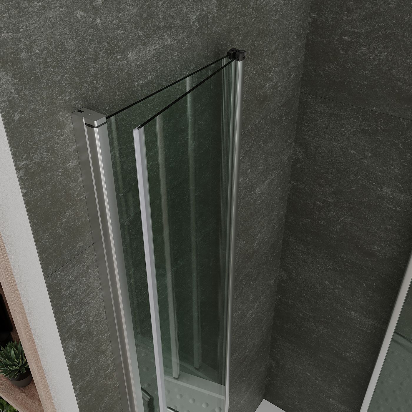 Eckeinstieg Alina mit Falttüren aus ESG Sicherheitsglas