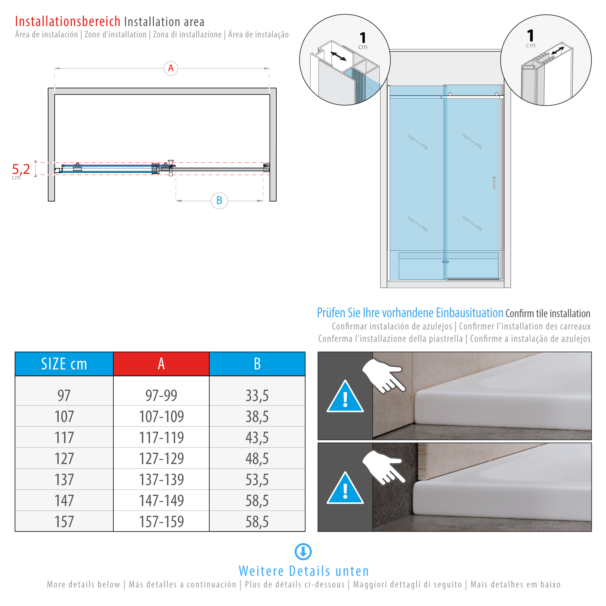 Nischentür Viola mit Schiebetür aus ESG Sicherheitsglas Nischentür Viola mit Schiebetür aus ESG Sicherheitsglas
