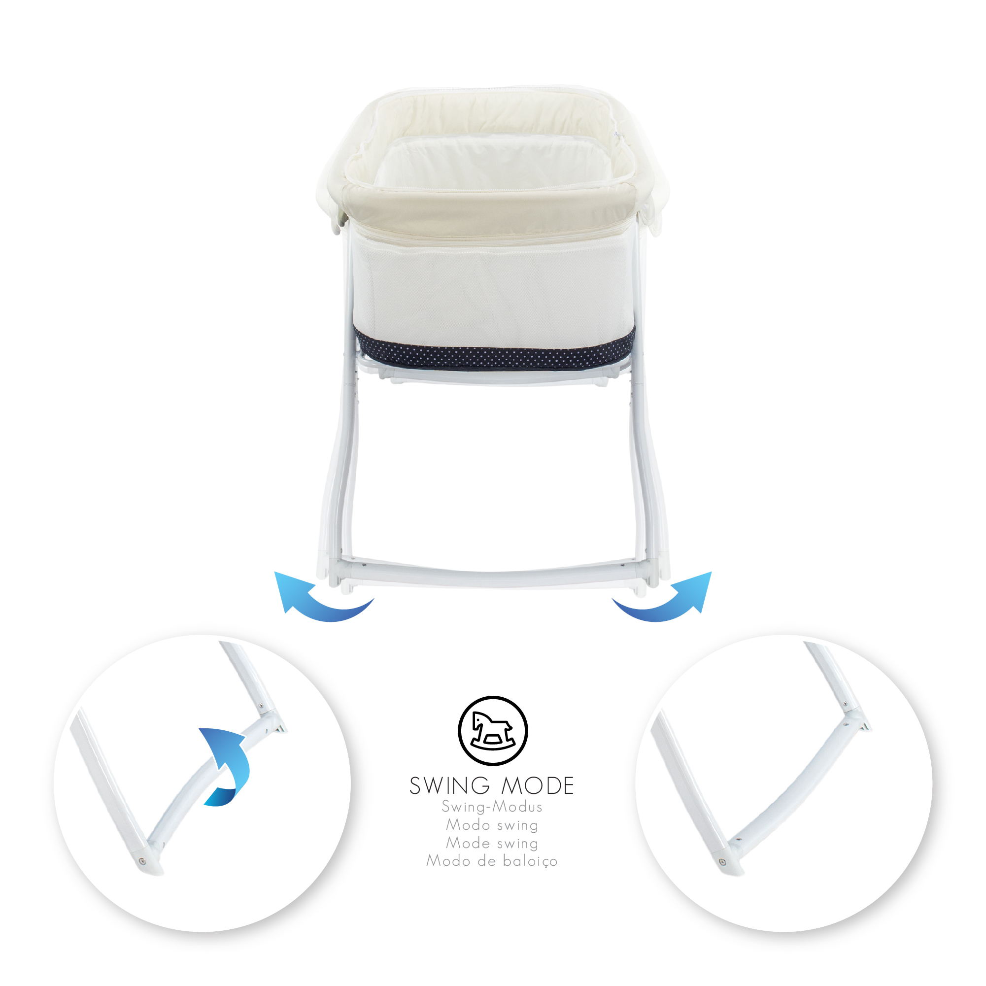 Reisebett BEBITO inkl. Moskitohaube und Tragetasche Dunkelblau