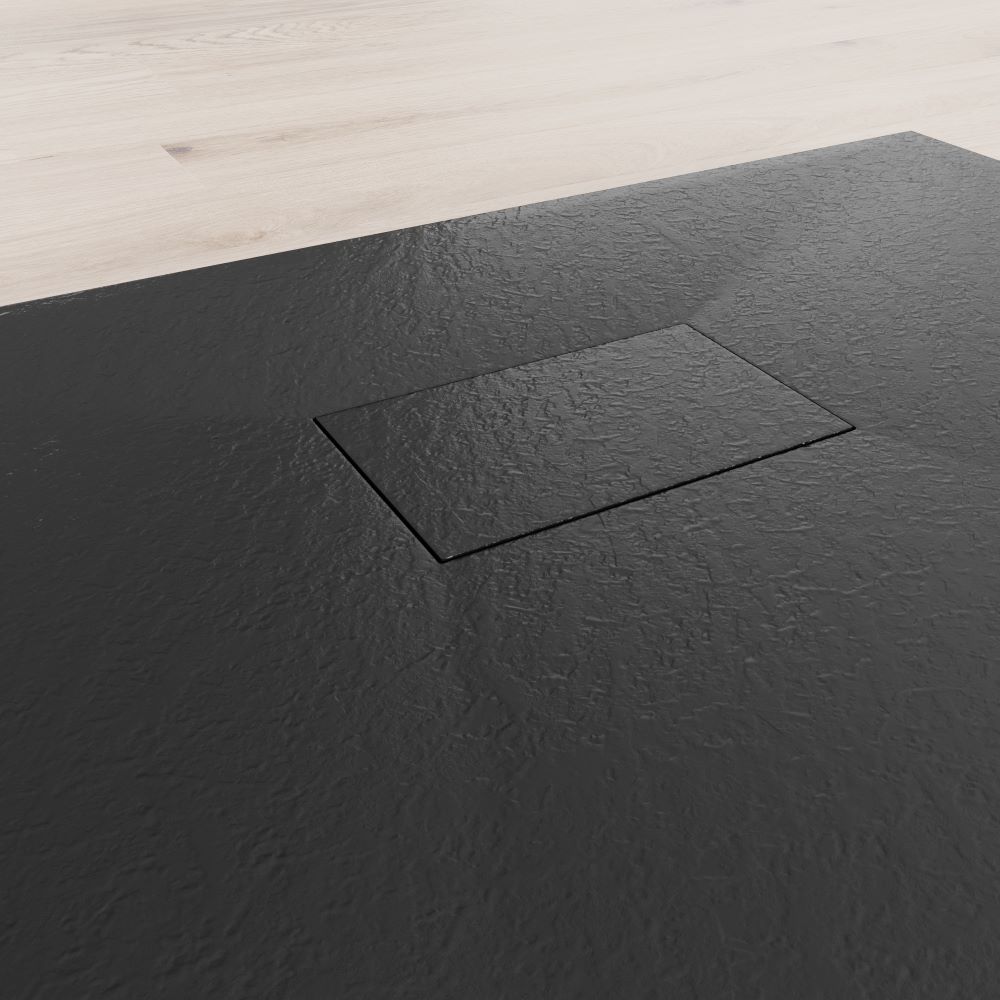 SMC Duschwanne Boreal in Stein-Optik inkl. Ablaufgarnitur - Schwarz 80x100 cm SMC Duschwanne Boreal in Stein-Optik inkl. Ablaufgarnitur - Schwarz 70x100 cm