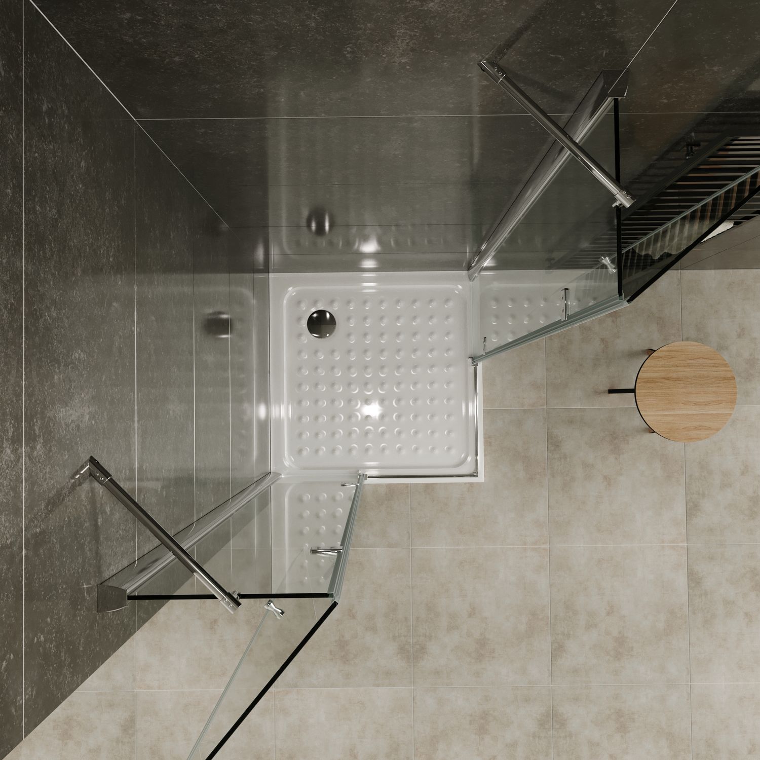 Eckeinstieg Maria mit Klapptüren aus 8 mm ESG Sicherheitsglas