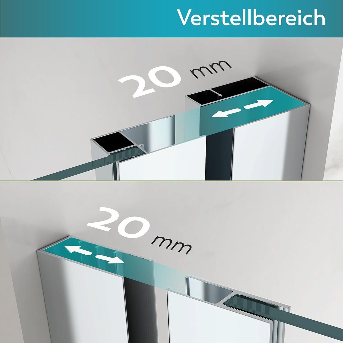 Duschtür Nischentür Kaylee DD Black mit Schiebetür aus 6mm ESG Klarglas 200x 195 cm-195 cm