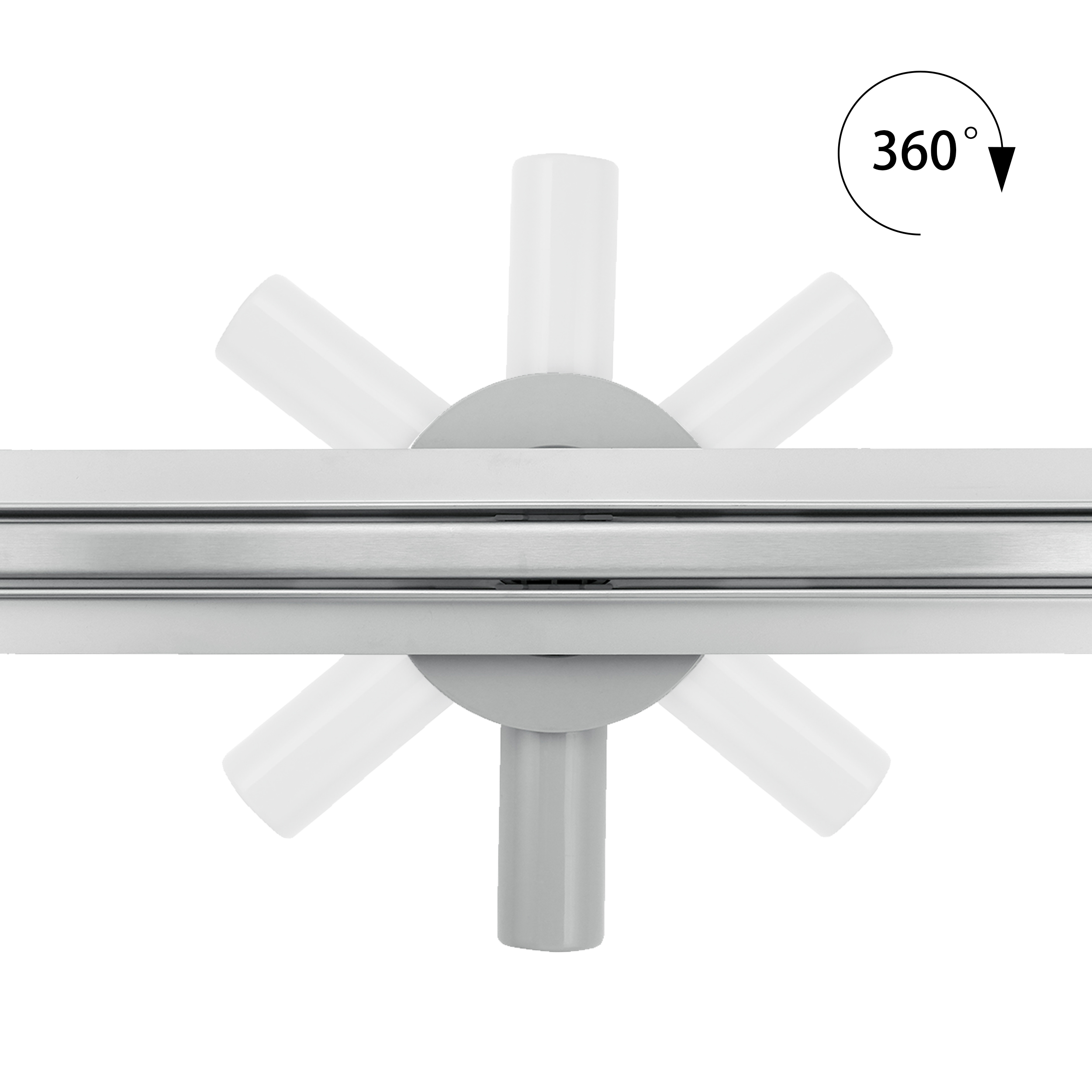 Duschrinne aus Edelstahl mit Randablauf für flache Installation B8 Duschrinne B3 aus Edelstahl mit weißem Glas-Ablaufblende für flache Installation 90cm