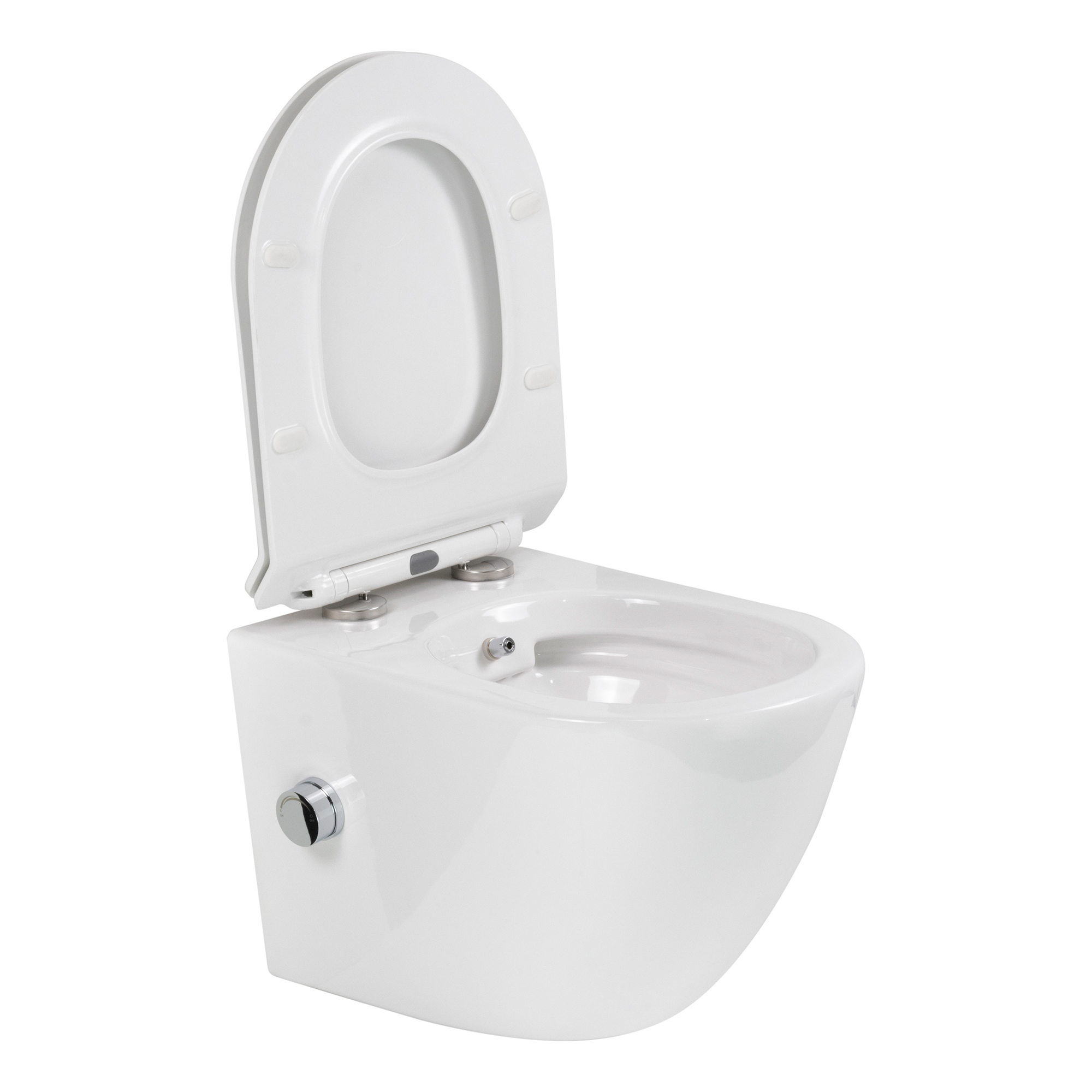 Dusch-WC Franco Fresh mit Bidetfunktion, spülrandloses Wand-WC in Weiß Dusch-WC Franco Fresh mit Bidetfunktion, spülrandloses Wand-WC in Weiß
