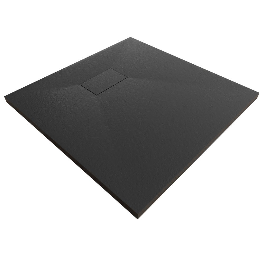 SMC Duschwanne Boreal in Stein-Optik inkl. Ablaufgarnitur - Schwarz SMC Duschwanne Boreal in Stein-Optik inkl. Ablaufgarnitur - Schwarz 80x80 cm