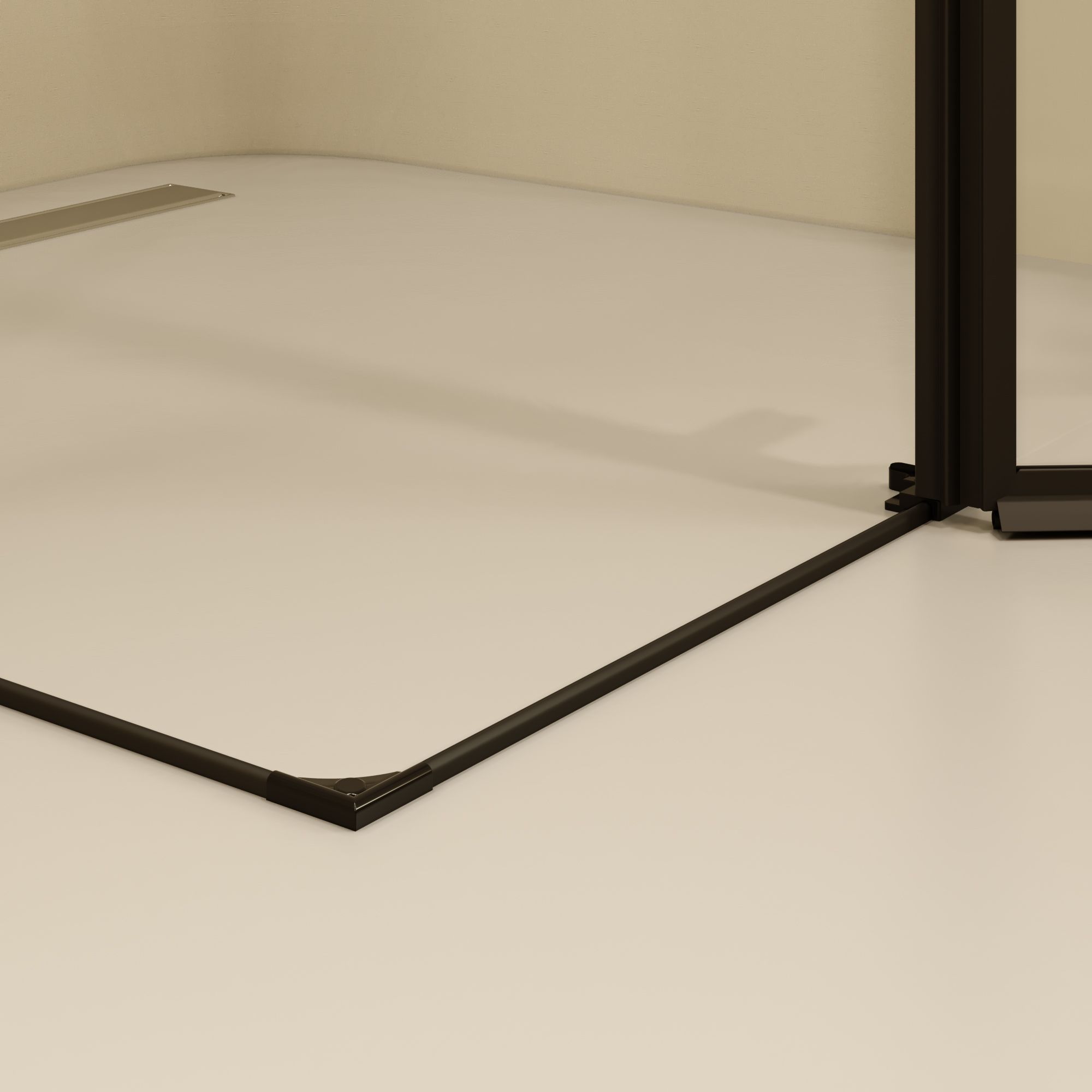 Eckeinstieg Alice BLACK mit Klapptüren aus ESG Sicherheitsglas