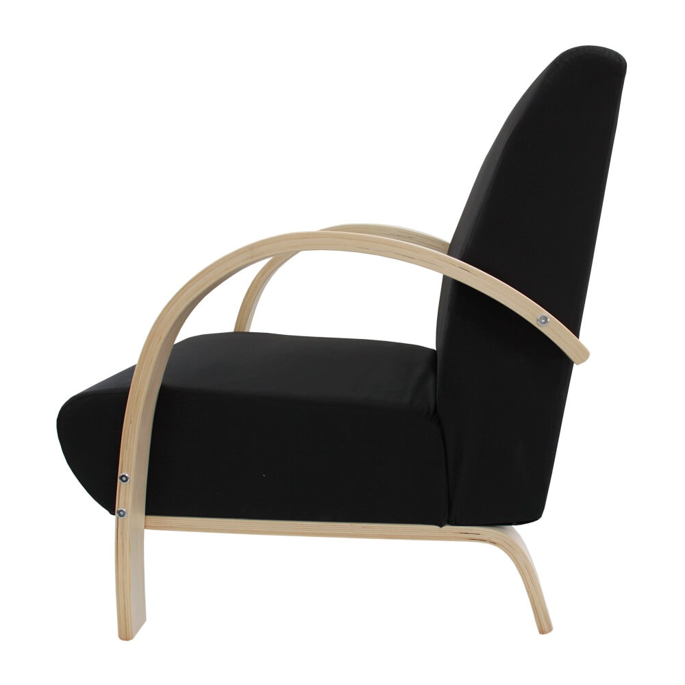 Polstersessel Lounge Sessel mit hochwertigem gepolsterten Stoffbezug - Schwarz Polstersessel Lounge Sessel mit hochwertigem gepolsterten Stoffbezug - Schwarz