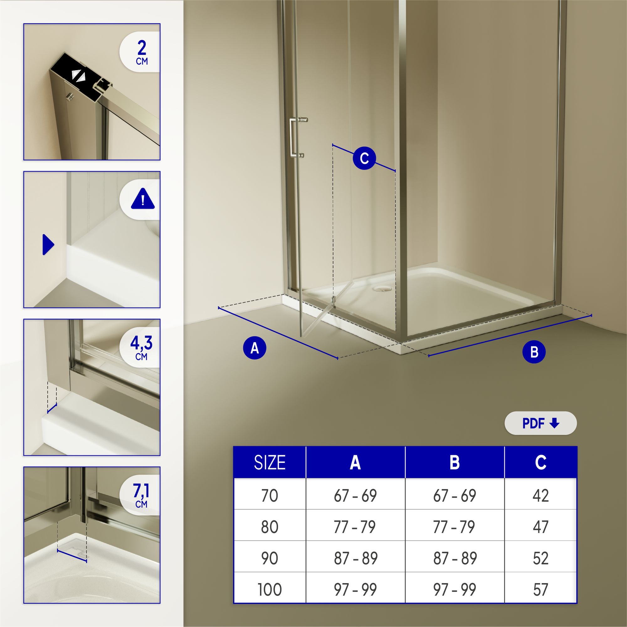Fronteinstieg Isadora mit Klapptür aus ESG Sicherheitsglas