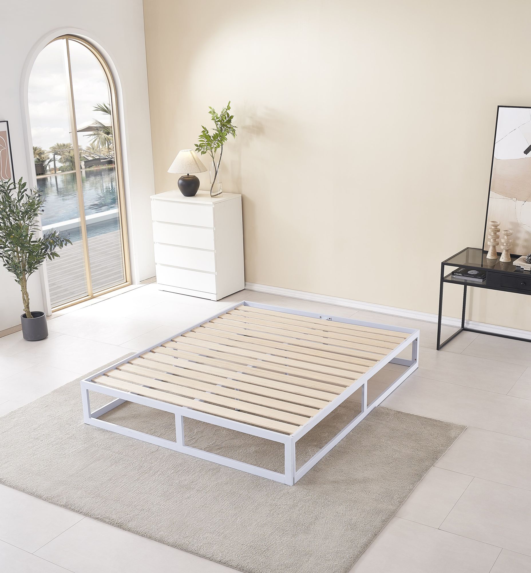 Metallbett Haruki in Weiß Metallbett Haruki in Weiß 200cm-200cm