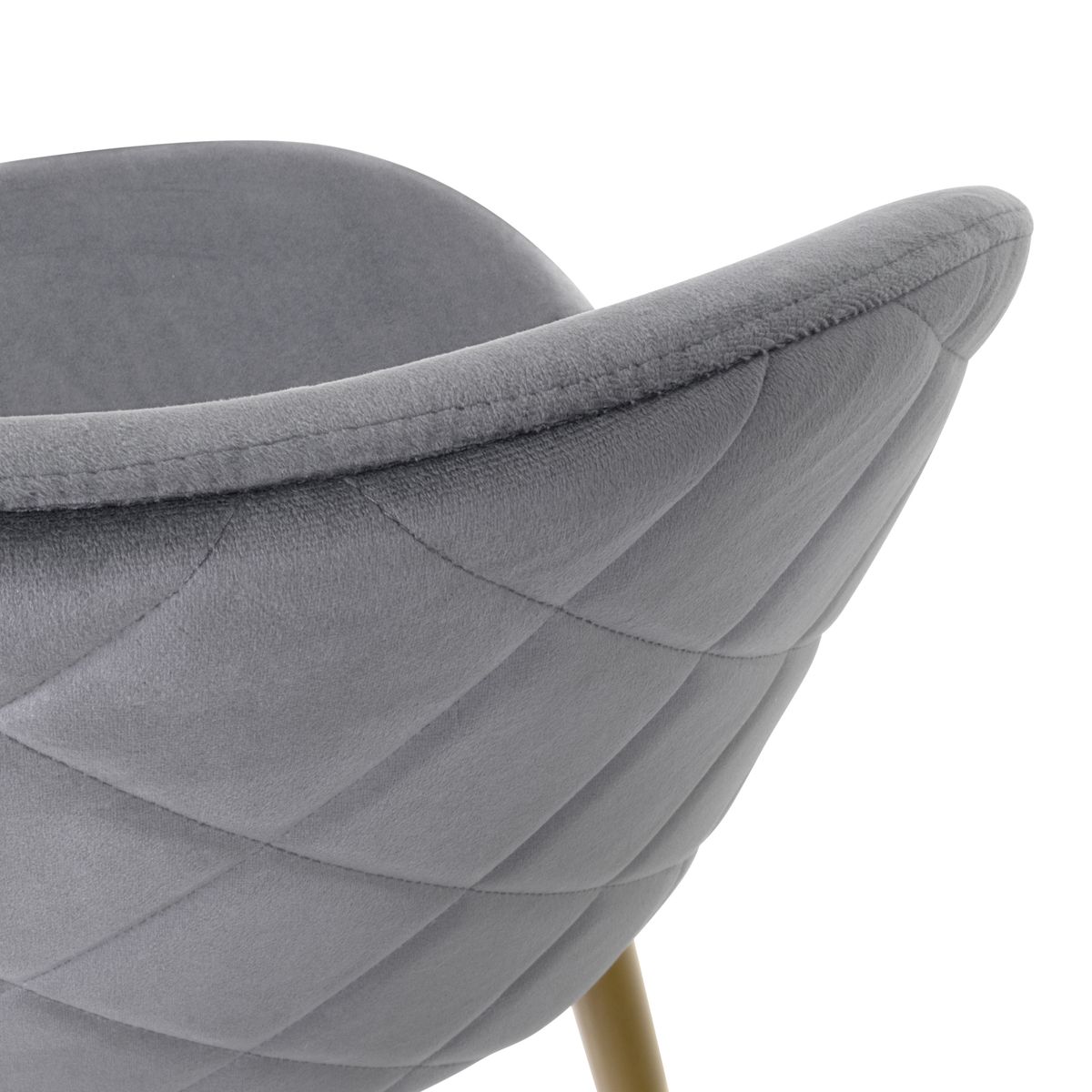 Esszimmerstuhl Wohnzimmerstuhl Bellamy Grau-Holz aus Samt Velour
